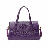 Alligator Embossed Leather Satchel/Shoulder Bag